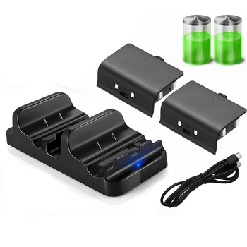 

For XBOX ONE Game Console Controller Gamepad Dual Charging Dock Station Charger+ Rechargeable Battery