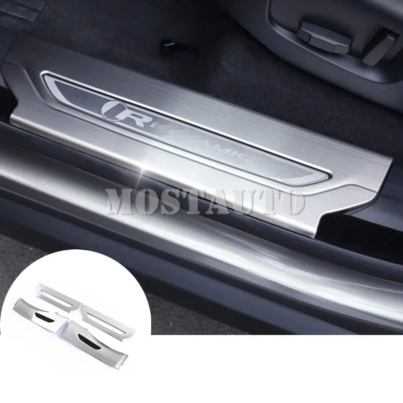 

For Land Rover Range Rover Velar Stainless Inside Door Sill Scuff Plate 2017-2019 4pcs Silver/Black