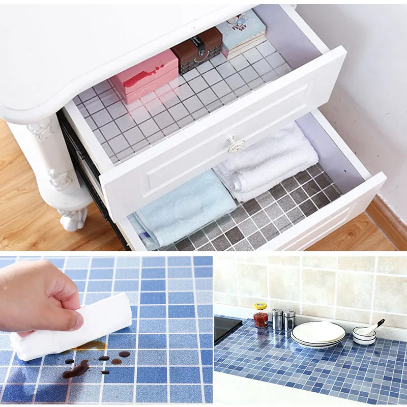 1PCS Anti-oil Wall Stickers High temperature Anti-oil paste kitchen Self-adhesive foil waterproof bathroom tile wall stickers A