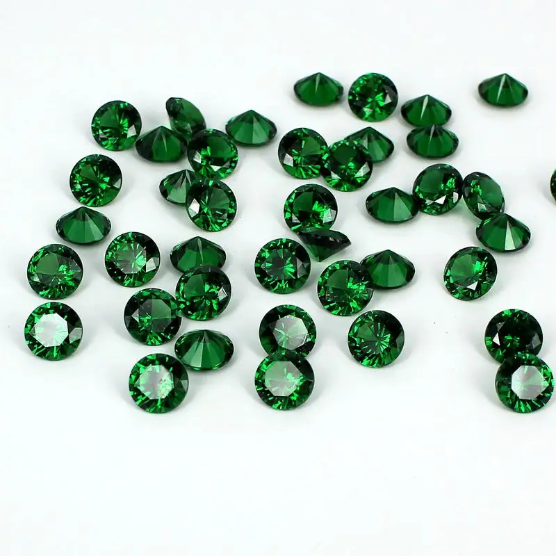 

Emerald Color Cubic Zirconia Stones Beads Round Design Supplies For Jewelry 3D Nails Stickers Art Clothes Decorations DIY 5-12mm