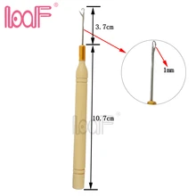 LOOF 1 шт. деревянные ручки потянув микро бусины петля для нити крючком иглы для наращивания волос Инструменты