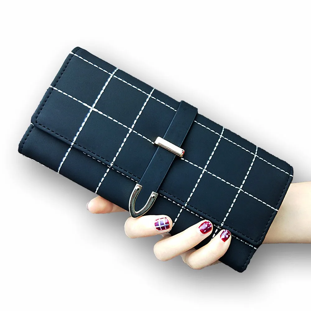 

NEW Women Wallets Long With Plaid PU Leather Fashion Hasp Coin Purse Phone Bag 10 Card Holders Female Wallet for girls ladies