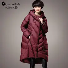 Новинка размера плюс M~ 5XL Женские парки длинные гусиный пух толстые куртки с капюшоном зимняя Свободная Женская верхняя одежда пальто Высокое качество