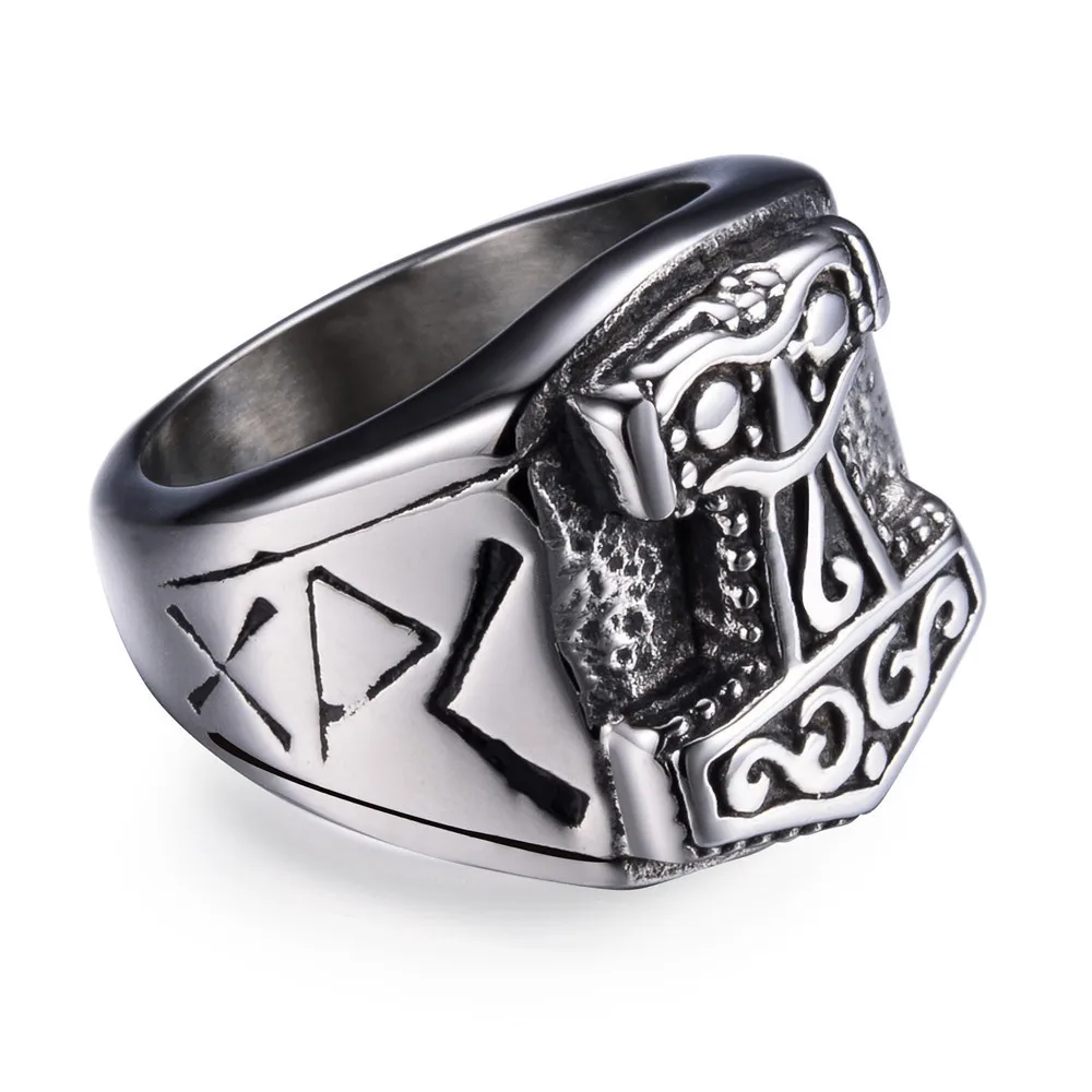 Cool Men's Jewelry Hammer of Thor Ringin Rings from Jewelry