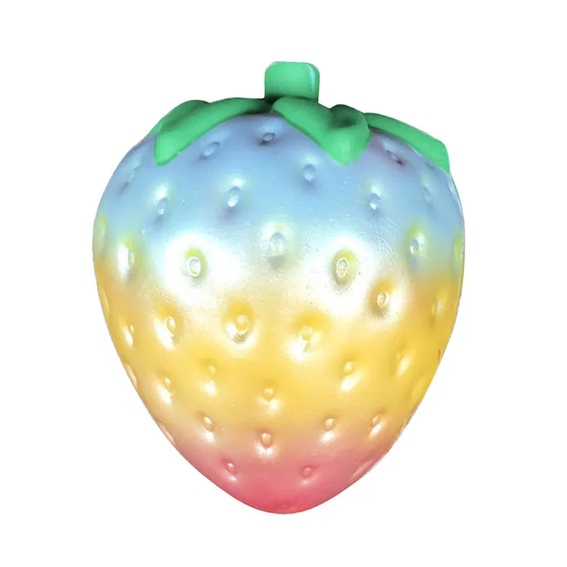 

2018 New Kawaii Rainbow Strawberry Squishy Slow Rising 10CM Jumbo Cute Scented Colorful Bread Cake Kid Fun Toy Phone Straps
