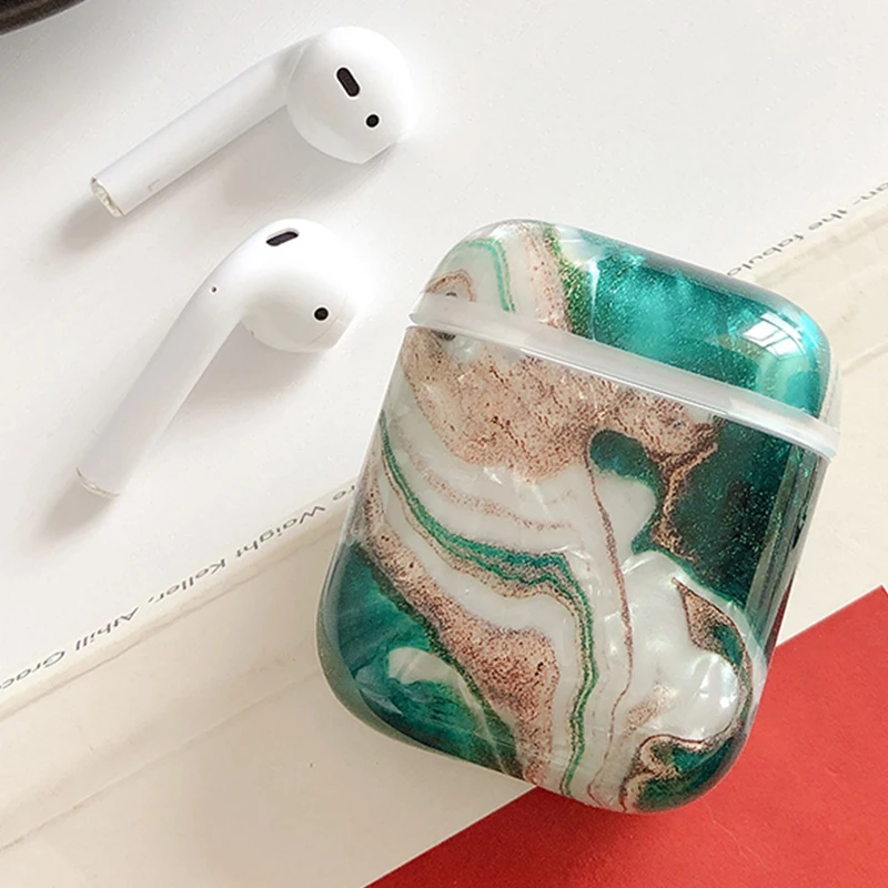 Чехол для наушников для Airpods, роскошные мраморные наушники, мягкий силиконовый защитный чехол, аксессуары для Apple Air pods, зарядная коробка