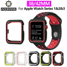 Спортивный силиконовый чехол для Apple Watch 42 мм, 38 мм, версия Полный протектор двойной Цвет мягкая рамка для наручных часов iwatch серии 4/3/2/1 Аксессуары для часов