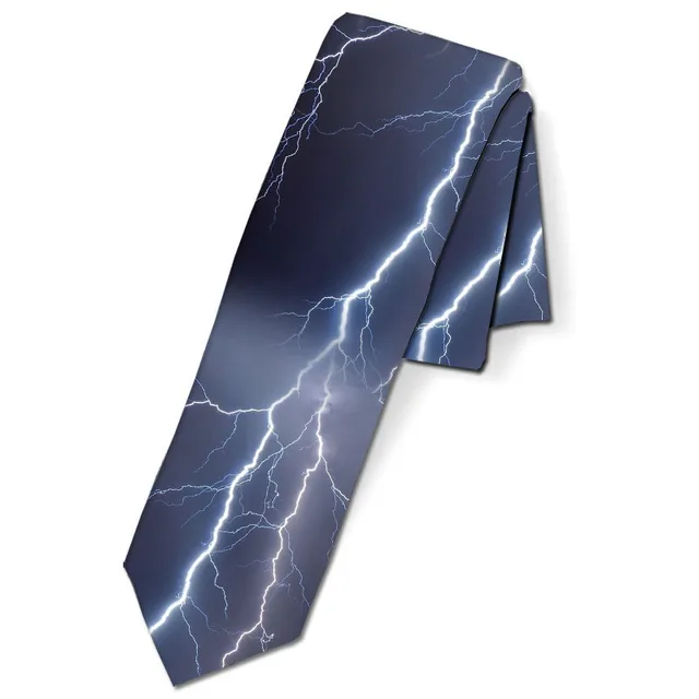 New Fashion Classic Gentleman  Ties Men 8cm Map Lightning Pattern Formal Wedding Necktie Accessories Ties Polyester Gravata 05