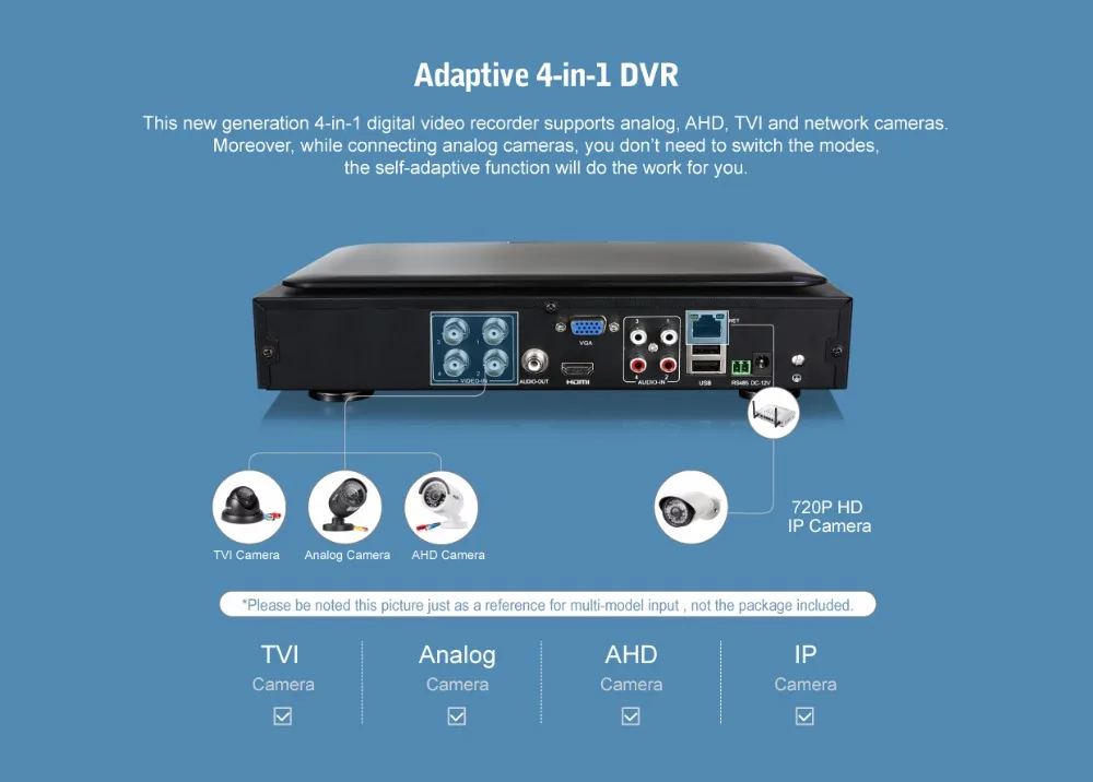 SANNCE 720P HD 10," ЖК монитор видео мониторинг с 1080N 4CH DVR NVR HVR 5в1 Сеть CCTV система безопасности