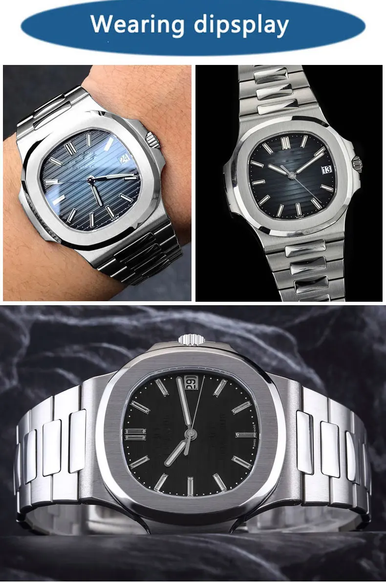 Прочный ремешок для часов из нержавеющей стали, Адаптированный к Patek-P Parrot 5711/1A010 series мужской ремень из нержавеющей стали в оригинальном