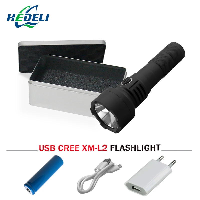

military usb flashlight xm-l2 lantern spotlight torch flashlight 18650 charge linterna waterproof camping lantern led zaklamp