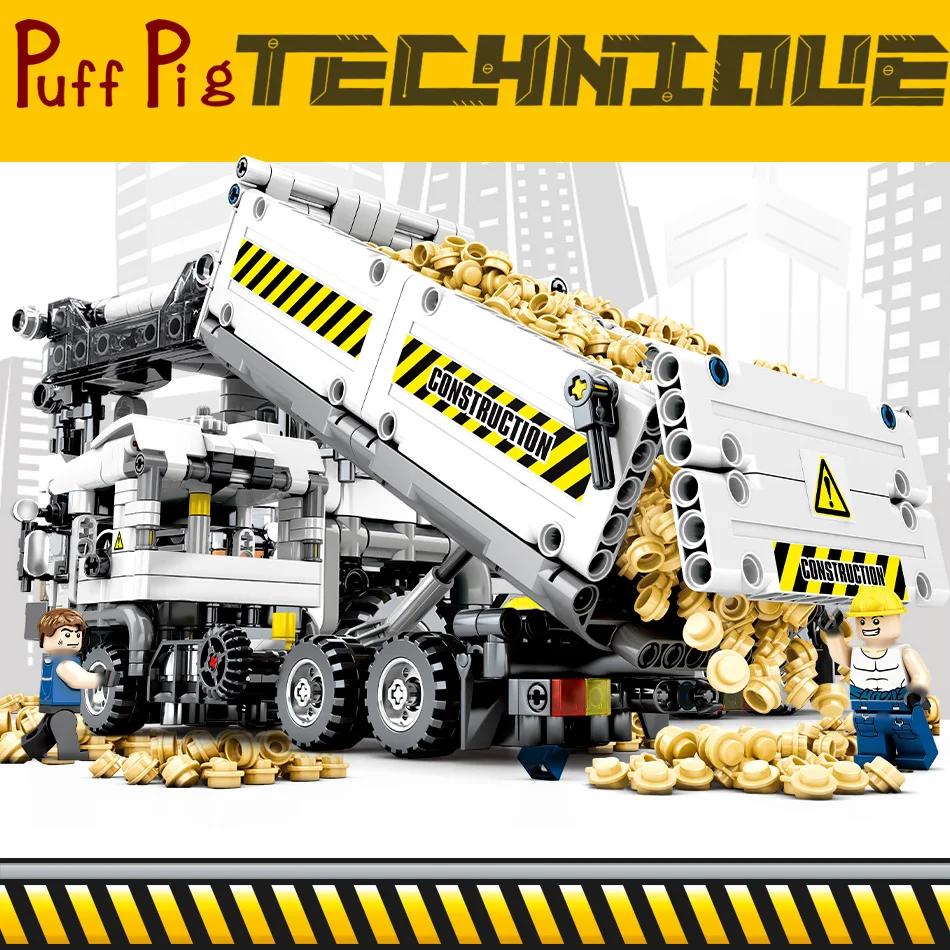

PuffPig 799PCS legorreta technic Transport truck Building Blocks City Engineering constructor vehicle Bricks Toys For Children
