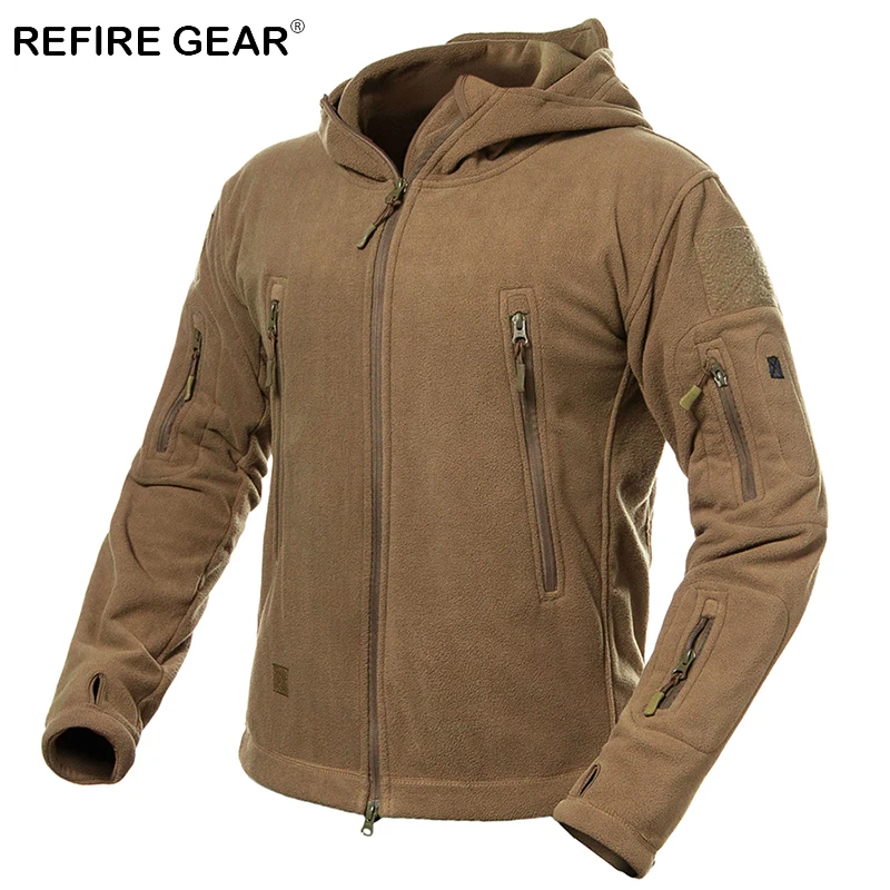 Refire gear осень зима тактическая флисовая куртка мужская теплая ветрозащитная уличная спортивная куртка Мужские толстовки толстые походные армейские куртки