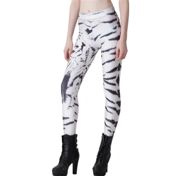

DOUBCHOW Womens Tiger Digital 3D Printing Leggings Pants Maiden Spandex Shiny Stretchy Leggings Costume Skinny Footless 3XL