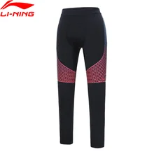 Li-Ning мужские колготки для бега с принтом, базовые слои, леггинсы, 73.3% полиэстер, 26.7% спандекс, подкладка, спортивные обтягивающие штаны, AULP007 CJFM19