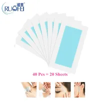 40pcs=20sheets Professional Summer Hair Removal Double Sided Cold Wax Strips Paper For Leg Body Face Epilator Set