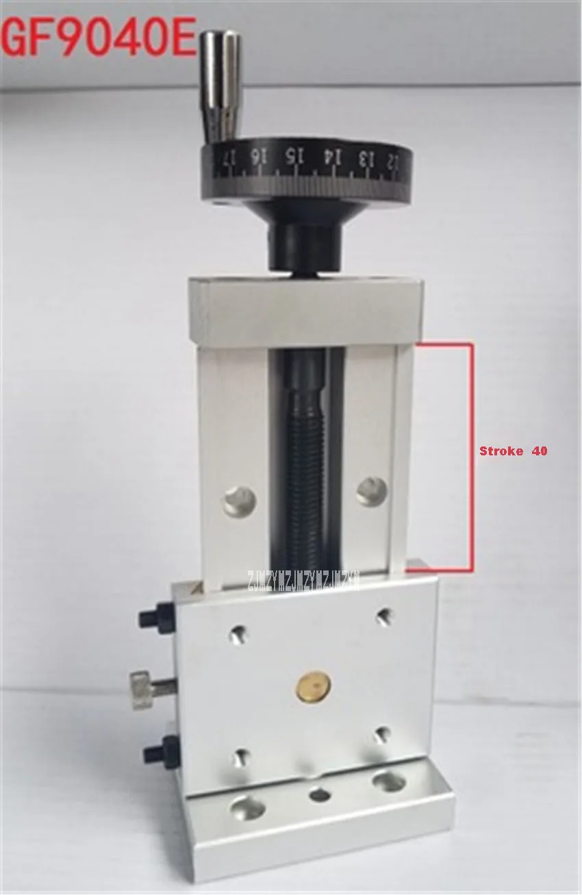 GF9040E точность по вертикали Презентация Таблица винт каретки Z оси линейного ласточкин хвост одномерный раздвижной стол шириной 90 ход 40 мм