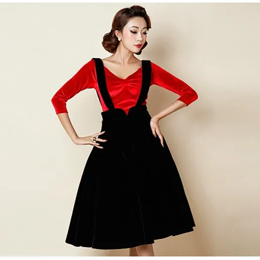 burgundy rockabilly skirt