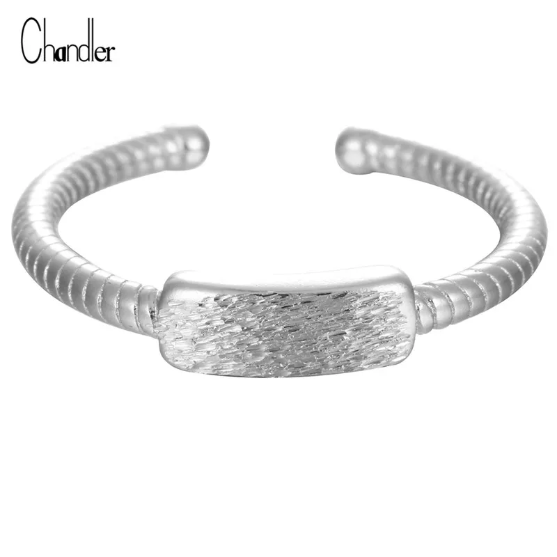925 Sterling Silver Matte Square Charm Ring Open Simple Twist Midi Pinkie Knuckle Toe bague Women original Jewelry Wedding Gift
