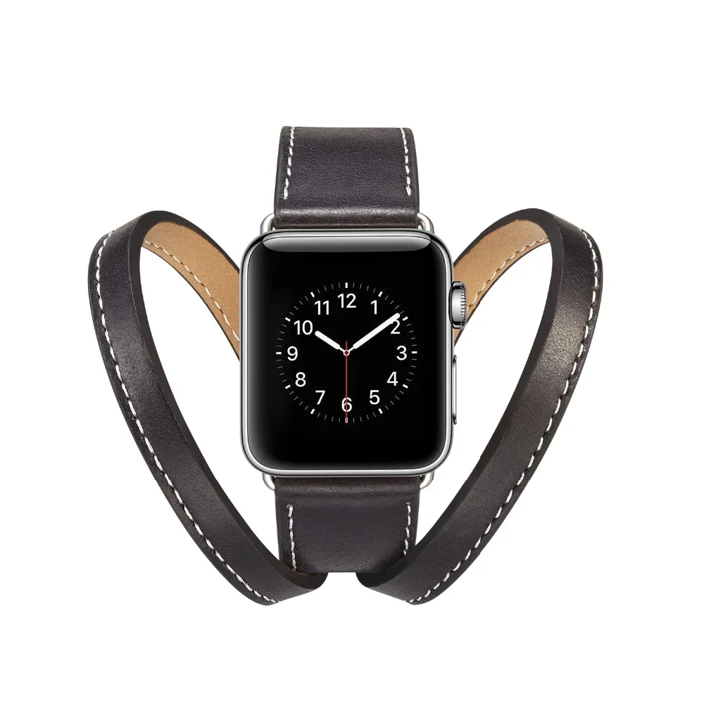 Ремешок браслет из воловьей кожи для Apple Watch 38 мм 40 42 44 iWatch Series 2 3 4 5 натуральная