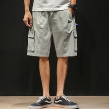 Мужские шорты Карго в стиле милитари летние армейские зеленые хлопковые шорты мужские свободные шорты с несколькими карманами Homme повседневные бермуды брюки карго Sho