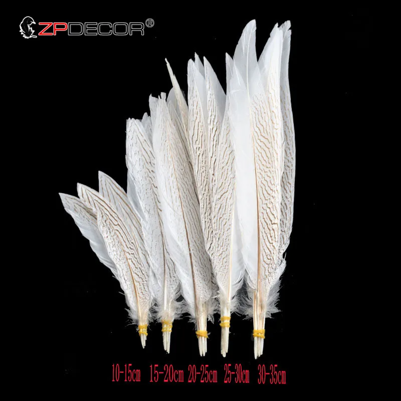 

20Pcs/Lot 10-35CM 4-14 Inch Natural Silver Pheasant Tail Feathers for Crafts Wedding Decorations Silver Pheasant Feather Plumes