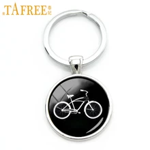 TAFREE Retro black white bike key chain personalized men accessories 2016 minimalist style sports bicycle keychain jewelry KC640