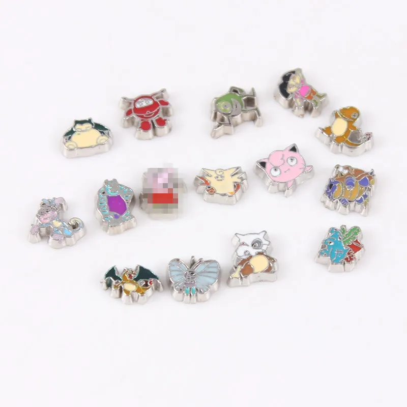

100pcs Lovely Enamel Floating locket Charms New Fashion Floating Charms Best Christmas Gifts For Kids
