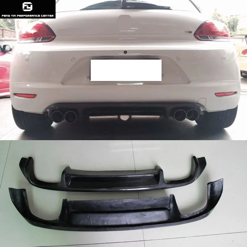 

Carbon Fiber Rear bumper diffuser lip for Volkswagen Scirocco standard bumper car body kit 09-13