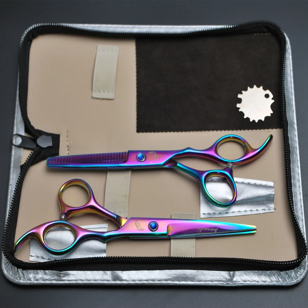 Парад 6 дюймов Резка истончение инструмент для укладки радужные ножницы волос