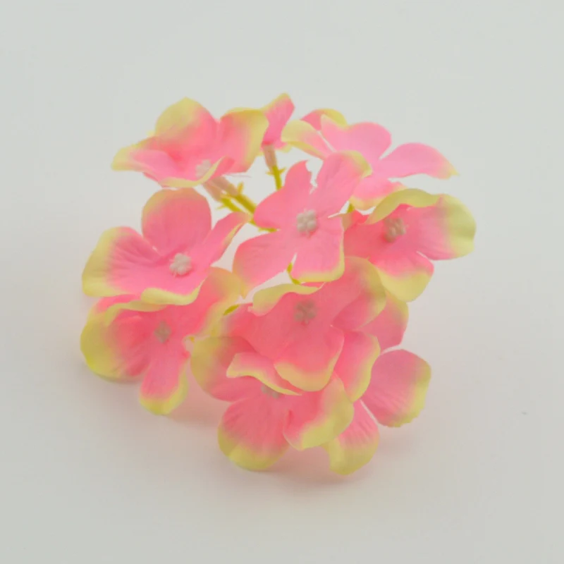 3 шт. Искусственные цветы настенный Шелковый декоративная Гортензия головы моделирование DIY Подарочная коробка Шелковый цветок для свадьбы украшение дома - Цвет: Pink