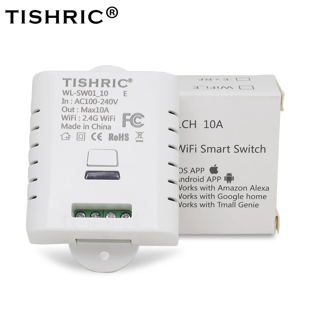 TISHRIC Basic 10A 16A Wifi переключатель дистанционный беспроводной переключатель светильник Ewelink приложение Alexa Google Home умный дом автоматизация IFTTT Ewelink