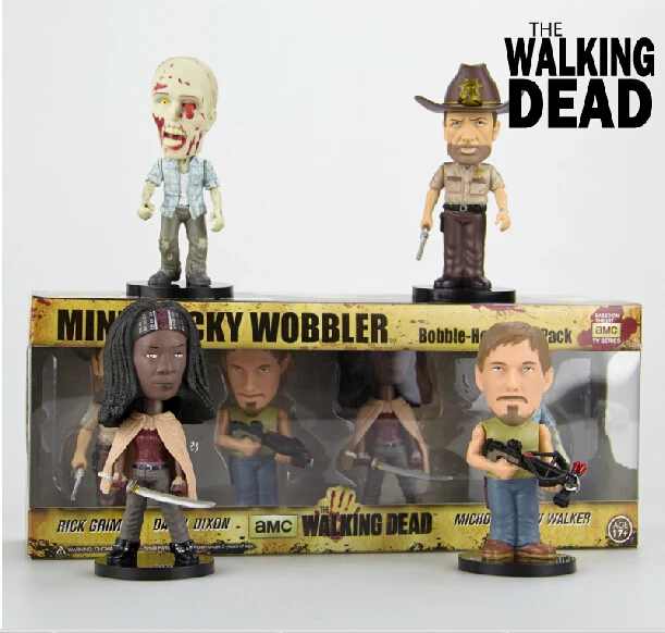 2014 new genuine funko pop the walking dead 4 set bobble heads vinyl
