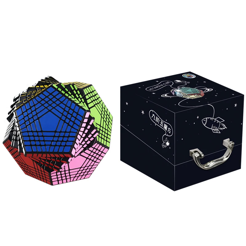 Новое поступление магический куб Shengshou с наклейками пазлы черный 9x9 Dodecahedron Cubo Magico