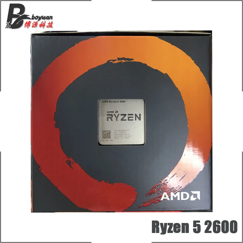 Процессор AMD Ryzen 5 2600 R5 2600 3,4 ГГц шестиядерный ЦП с двенадцатью потоками YD2600BBM6IAF Socket AM4 и с вентилятором