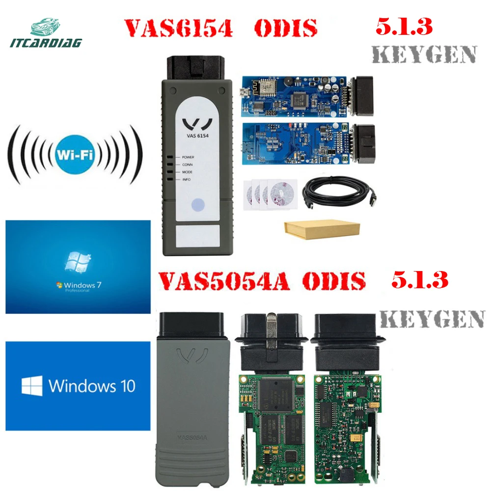 VAS5054a OKI полный чип VAS 6154 ODIS V5.1.3 Бесплатный Keygen VAS 5054a Bluetooth VAS6154 wifi AMB2300 для VAG сканер Obd2 сканер