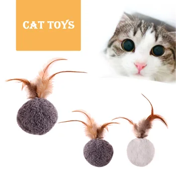

Funny Pet Toy Ball Feather Mint Toy Cat Teaser Playing Ball Cat Toy drop shipping