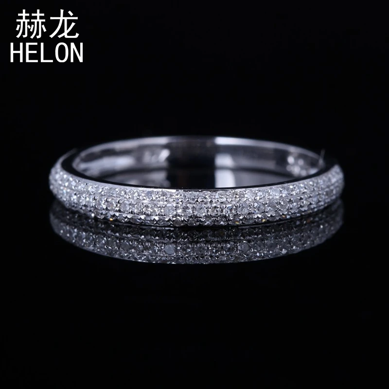 

Solid 10K White Gold Anniversary 0.32ct 100% Genuine Natural Diamonds Enagement Wedding Fine Ring Band For Women Trendy Jewelry