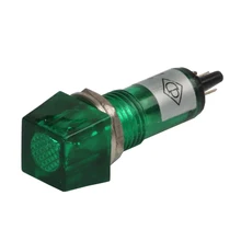 10 мм сигнальная лампа квадратный головной Индикатор Светло-зеленый 24VDC 220VAC контрольная лампа предупредительный световой сигнал НХК 2 контактный терминал