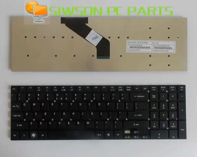 Acer Aspire 5755 Series Laptop Replacement Key US Version