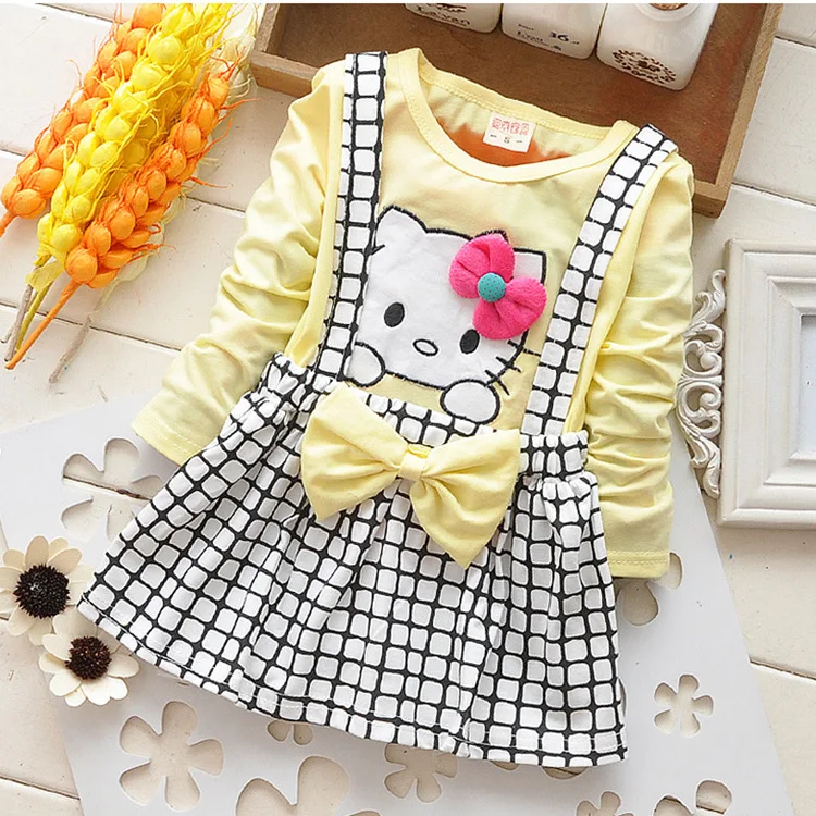 Mid Season For Baby Girl Dress In Cute Cat Design Skin Color main image 1