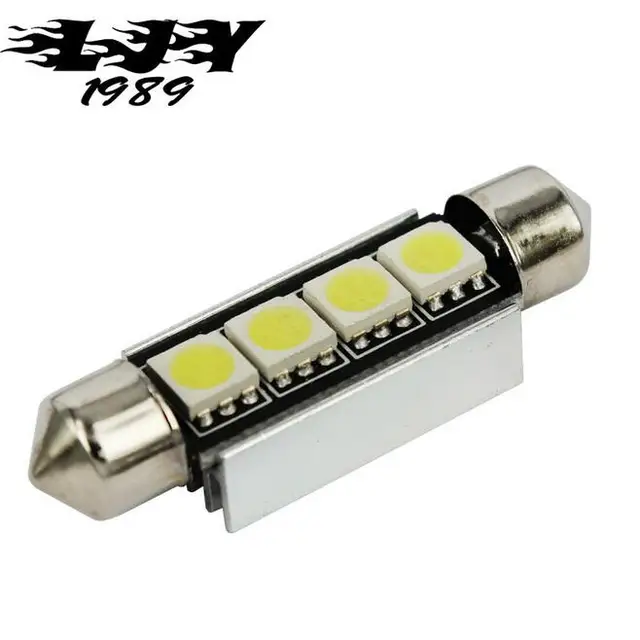 1X холодный белый Canbus 41 мм 42 мм 4 SMD гирлянда SV8, 5 C10W 264 5050 светодио дный Интерьер Чтение луковицы автомобилей номерных знаков свет без полярности