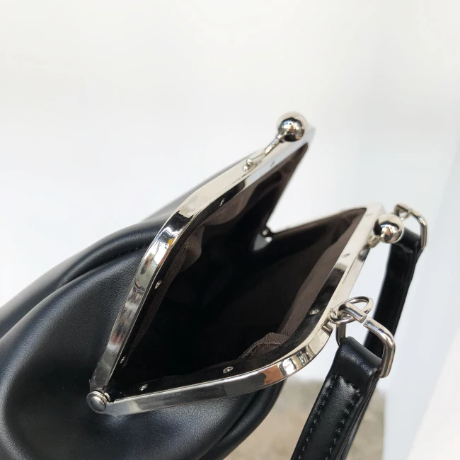 Feminino mini saco de estilo simples couro