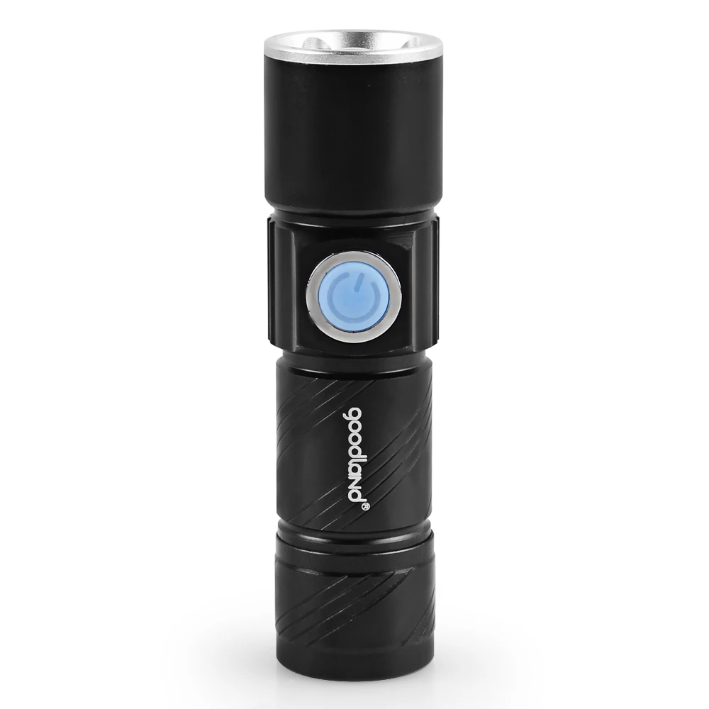 Goodland USB LED Flashlight Handy Rechargeable LED Torch Light Hunting Mini USB LED Lanterna 3 Modes Zoomable Torch for Camping Goodland USB LED Flashlight Handy Rechargeable LED Torch Light Hunting Mini USB LED Lanterna 3 Modes Zoomable Torch for Camping