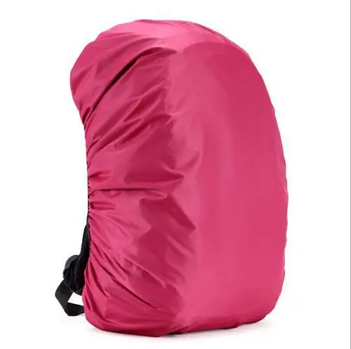 Регулируемый водонепроницаемый рюкзак с защитой от пыли дождевик Портативный Сверхлегкий наплечный чехол дождевик для наружного кемпинга пешего туризма - Цвет: Rose Red