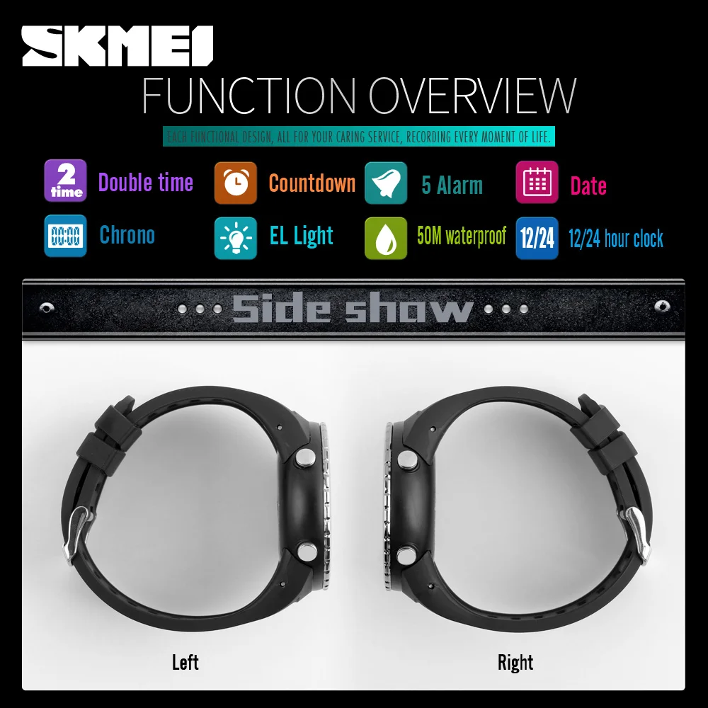 Cena Zegarki wojskowe moda męska Sport zegarek marka skmei LED cyfrowy 50M wodoodporny strój kąpielowy Sport Outdoor zegarek 1246