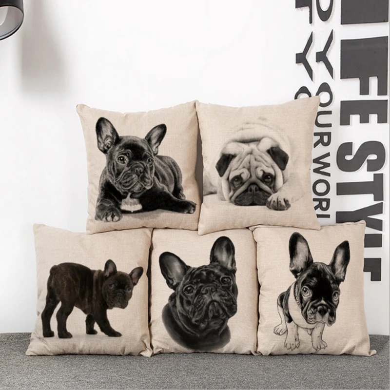 

45cm*45cm Cushion cover pet Dog skin linen/cotton pillow case Home decorative pillow cover seat pillow case