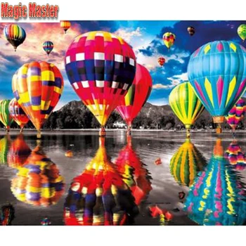 

5D DIY Diamond Painting Hot Air Balloon Diamond Embroidery Scenery Cross Stitch Relax, decompression, diy, hand-painting