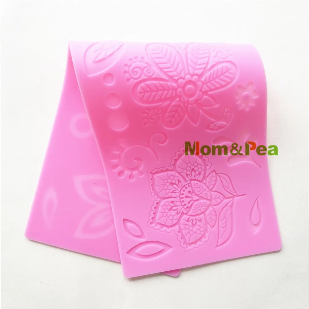 

Mom&Pea GX259 Flowers Lace Pad Cake Decoration Fondant Cake 3D Mold Food Grade Silicone Mould