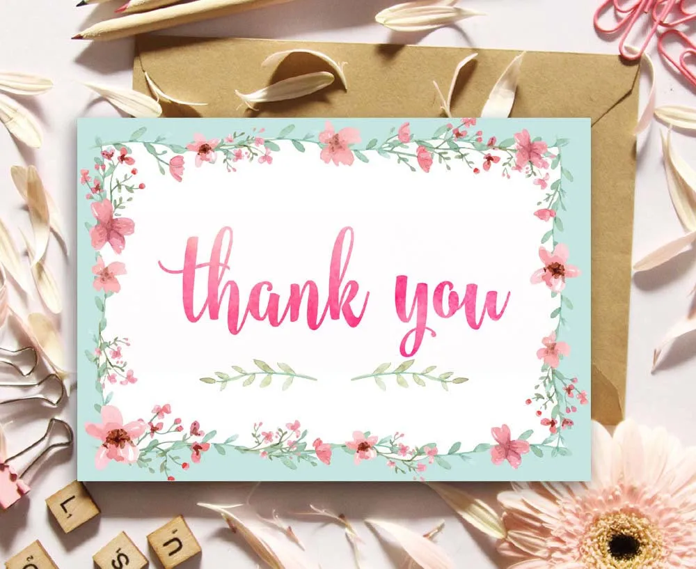 personalized wedding thank you card or custom baby shower wedding shower thank you cards